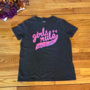 Girls Under Armour Tee with Cool Saying Size Med.